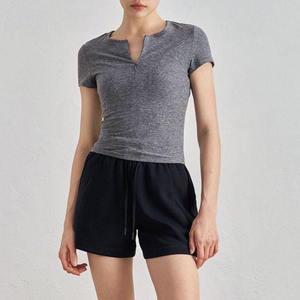 Shorts Deportivos de Cintura Alta para Mujer, con Cordones Ajustables, para Gimnasio, Fitness, Running, Yoga, con 2 Bolsillos Laterales - Product Image 4