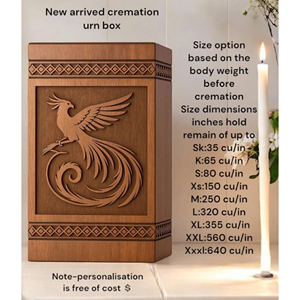 Handcrafted Rosewood Urn <b>Box</b>: Phoenix Bird Engraving, Personalized <b>Memorial</b> Keepsake by AYAANS - Product Image 5