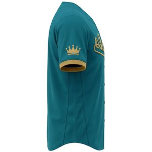 Custom Royals Baseball Jersey Men's Short Sleeve Embroidered Team <b>Name</b> Button Front Regular Fit Breathable Polyester Sport Shirt - Product Image 3