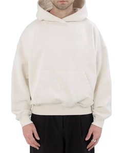High Quality 100% Cotton Plain Pullover Breathable Hoodies for Men Heavyweight Oversized Boxy Fit Cropped Hoodie Men - Product Image 3