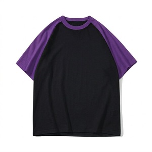 Camiseta Personalizada 100% Algodón, Manga Corta Raglán, Cuello Redondo, para Hombre y Mujer, Color de Contraste, Estilo Béisbol, Verano, Lisa - Product Image 5