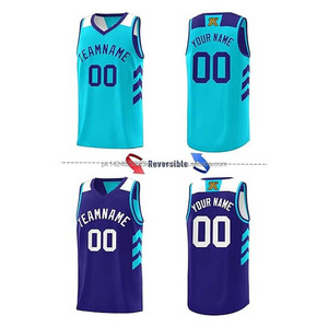 Maillot de basket-ball réversible personnalisé imprimé de haute qualité OEM avec tissu respirant à séchage rapide, tailles adultes unisexes - Product Image 3