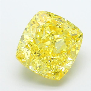 Pierre précieuse non montée, diamant de laboratoire de haute qualité, jaune vif fantaisie, taille coussin, excellente coupe, certifié CVD, pour joaillerie fine. - Product Image 5