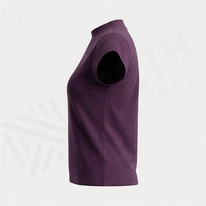 T-shirts personnalisés à manches courtes en coton, couleur personnalisée, col rond, t-shirt pour femme, logo personnalisé, col rond, vêtements de qualité tendance - Product Image 3