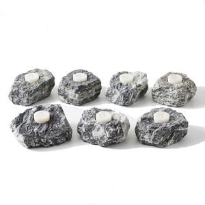 Support de bougie en pierre naturelle sculptée à la main en pinolite, agate, pierre précieuse de guérison, vente en gros - Product Image 2