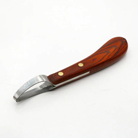 Cuchilla para Recortar Pezuñas de Ovejas, Cuchillo para Pezuñas de Ganado y Caballos, Tijeras Multiusos para Pezuñas, Mango de Madera, Acero Inoxidable