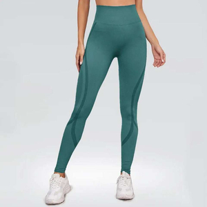 Four Way Stretch <b>Winter</b> Yoga <b>Leggings</b> Seamless Polyester Spandex High Waist Breathable Quick Dry Anti-Bacterial Snagging <b>Women</b> - Product Image 3