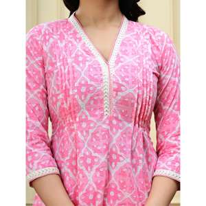 ชุดสัลวาร์ลำลองสำหรับผู้หญิง Aarti Fashion แขนสามส่วน คอวี ผ้าฝ้าย/ใยไผ่ ระบายอากาศได้ดี เหมาะสำหรับใส่ในชีวิตประจำวัน - Product Image 5