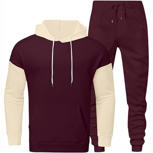 Men's <b>Dark</b> <b>Green</b> Hoodie With White Sleeves And Drawstring Pants Casual Solid Color Tracksuit Autumn Wear Full Length Regular Fit - Product Image 5