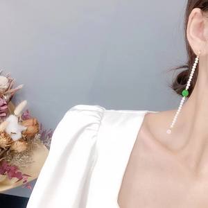 Aretes Vintage de Plata S925 con Perlas de Agua Dulce de 4-5 mm y Diseño de Círculo Grande, Collares de Moda con Cuentas, Joyería - Product Image 3