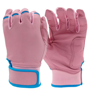 New Arrival Premium Quality Baseball Batting Gloves <b>Pink</b> Leather Breathable Flexible Grip Adjustable Strap Sports Training OEM - Product Image 1