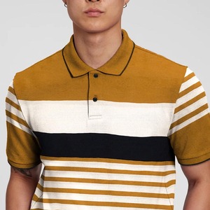 Polo décontracté à manches courtes pour couple, style japonais simple, 240 grammes, avec épaules contrastées géométriques, pour homme, printemps-été - Product Image 3