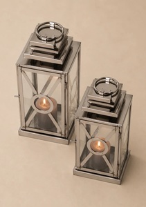 2026 Latest Design Stainless Steel Metal Candle Holder <b>Lantern</b> for Home and Hotel Lobby Decoration - Product Image 2