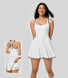 Vestido Deportivo Transpirable Europeo y Americano para Tenis - Conjunto de Yoga sin Mangas con Almohadilla en el Pecho y Diseño de Lazo - Product Image 6