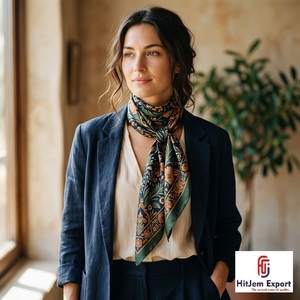 Fabricante de tela satinada impresa, marca privada, OEM, ODM, productos de tela personalizados con tacto de seda, venta al por mayor. - Product Image 2