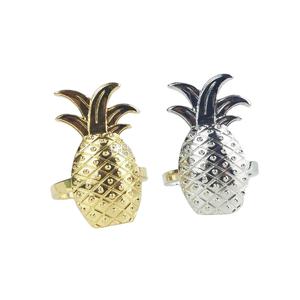 Aluminium Silver & Gold Luxury High Quality Pineapple Metal Napkin Rings for Home and Event Decoration - Product Image 1