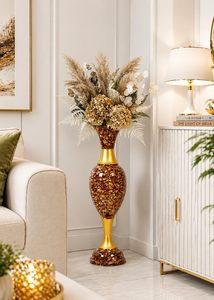 Jarrón de Flores Antiguo con Textura de Nogal y Mármol para Decoración del Hogar, Diseño Largo y Brillante para Uso en Interiores y Exteriores, Disponible para la Venta - Product Image 5