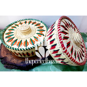 Mini Cesta Redonda de Hierba Natural con Tapa y Asa, Ecológica - Product Image 4