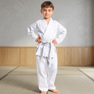 Traje de Karate Blanco para Niños, 100% Algodón, Duradero, Corte Regular, Kit de Ropa para Artes Marciales Infantiles - Product Image 3