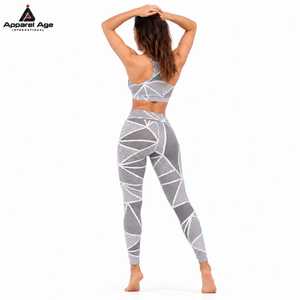 Conjuntos Deportivos de Dos Piezas con Logotipo Personalizado, Tallas Grandes, Ropa Deportiva para Gimnasio, Traje Deportivo, Sujetador Deportivo, Leggings Estampados, Conjuntos de Yoga para Mujer - Product Image 3