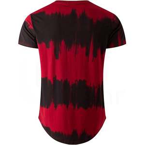 Camiseta Tie Dye para Hombre, Manga Corta, Cuello Redondo, Corte Regular Informal, Tejido de Punto, Diseño Estampado Rojo y Negro - Product Image 2