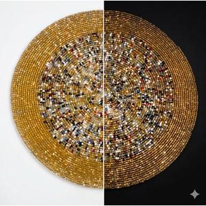 Rustic Round <b>Beaded</b> Placemat Handmade Dining Table Mat Decorative Table Setting Boho Kitchen Decor Stylish Home Accessory - Product Image 1