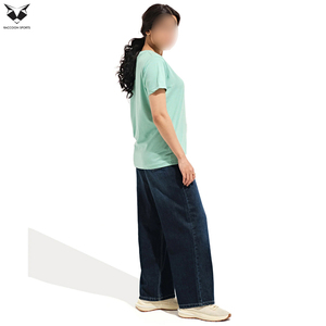 T-shirts pour femmes personnalisables en couleur unie, prix usine, meilleur fournisseur, impression de marque personnalisée, t-shirts décontractés vierges - Product Image 2