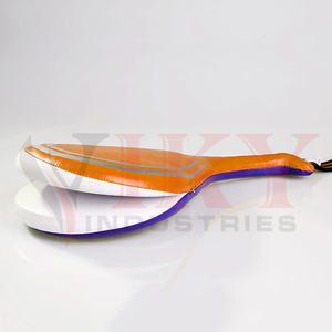 Set de Palas Curvas de Taekwondo y Karate a Rayas Naranjas y Blancas, de Doble Cara, para Golpear y Entrenar - Product Image 3