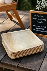 Assiettes carrées compostables écologiques de qualité supérieure, durables, 10 pouces, bambou, lot de 50, biodégradables, jetables, pour fêtes - Product Image 4