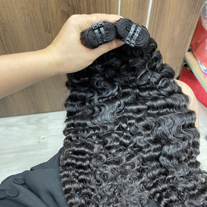 Extensiones de Cabello Humano Rizado Birmano Natural, Doble Trama, Puntas Gruesas, Color Negro Natural, Listas para Enviar - Product Image 2