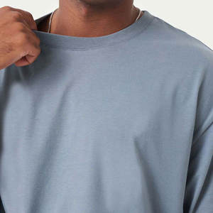 Camiseta de Algodón 100% de Lujo de Alta Calidad al por Mayor, Lisa, con Cuello Simulado, Oversize, Estilo Vintage y Hombros Caídos - Product Image 5