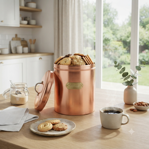 Pure Copper Kitchen Storage Canister with Lid Tea Coffee Sugar <b>Flour</b> <b>Container</b> Airtight Food Storage Jar Wholesale OEM ODM - Product Image 4