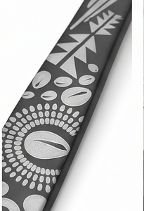 Ensemble de couverts bohèmes noirs mats avec manches à motifs blancs, compatibles lave-vaisselle, en métal, pour la maison et la restauration - Product Image 2