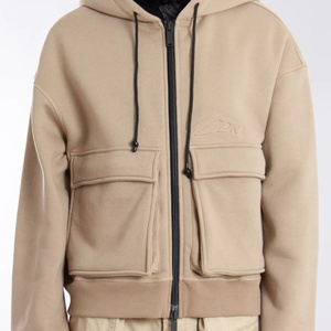 เสื้อสเวตเชิ้ตผ้าเดนิมมีฮู้ดสำหรับผู้ชายผ้าฝ้าย100% พื้นสไตล์ใหม่ย้อนยุค - Product Image 1