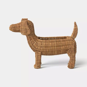 Puppy Love Natural Rattan Dog Pencil Holder Small Kid Storage Basket Handmade Kids <b>Toy</b> <b>Organizer</b> Nursery Room Decorative - Product Image 2