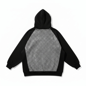 Designer Solid 100% Cotton Hooded Men's Casual Fashion Pullover <b>Hoodie</b> with High Quality Shiny <b>Rhinestones</b> <b>Hoodie</b> Streetwear - Product Image 2