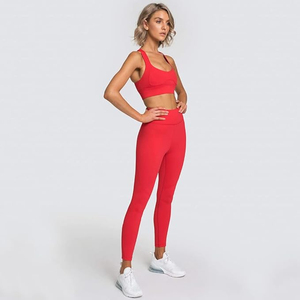 Conjunto Deportivo de 2 Piezas para Mujer: Sujetador Deportivo de Alta Elasticidad y Leggings de Yoga de Cintura Alta, Transpirables, Ligeros y de Secado Rápido - Product Image 3