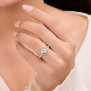 แหวนหมั้นเพชรแท้ 1.00 กะรัต |   ทอง 14K หลายสี ทรงกลมเจียระไนแบบบริลเลียนท์ ประดับเพชรแบบหนามเตย สำหรับงานแต่งงาน เครื่องประดับชั้นดี - Product Image 1