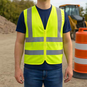 Chaleco de Seguridad Reflectante de Poliéster Transpirable de Alta Calidad con Múltiples Bolsillos para Trabajadores de la Construcción - Product Image 3