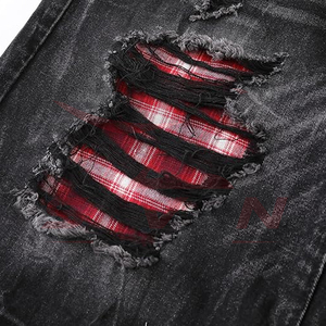 Shorts en jean baggy personnalisés pour hommes, style vintage, coupe ample, streetwear, hip-hop, vente en gros, shorts de skateboard, vêtements pour hommes - Product Image 5