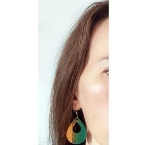 Pendientes de Madera en Forma de Lágrima Verde Naranja, Ligeros y Elegantes, Ideales para Cumpleaños, Aniversarios y Regalos, en Oferta - Product Image 2