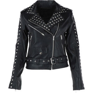 Veste en cuir véritable cloutée style solide pour homme, coupe rock, motard et pilote, coupe-vent, respirante, réversible, design punk premium - Product Image 5