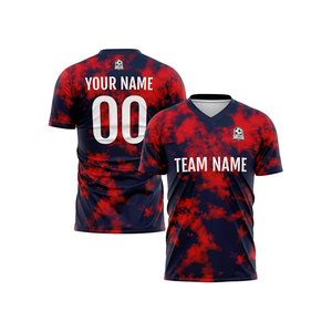 Hot Sale Sublimated 100% Polyester Football Team Kit <b>Soccer</b> Uniform Moisture Wicking Elastic Waist V-neck Short Sleeve Sports - Product Image 3