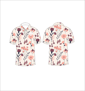 Chemise pour homme respirante à imprimé floral blanc et rose, style hawaïen, manches courtes, décontractée, mode estivale, golf - Product Image 6