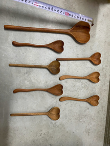 Blue Lotus Handcrafted Wooden Heart Shaped Spoons Rustic <b>Kitchen</b> <b>Decor</b> Indoor Use 100% Handmade - Product Image 6