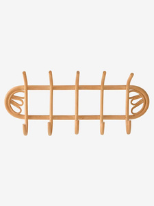 Nouvelle Arrivée Porte-Manteau Mural en Rotin Tressé Fait Main, Organisateur Décoratif en Bois pour Entrée, Chambre d'Enfant et Crèche - Product Image 1