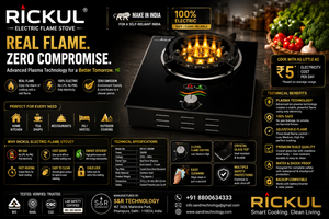 Cocina de Plasma Rickul de un Solo Quemador, 3.0KW, Superficie de Vidrio, Eficiencia Energética Clase A, Portátil, Garantía de 1 Año - Product Image 6