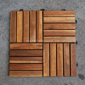SMARTWOOD - Baldosas de Madera de Acacia Natural Antideslizantes para Exteriores, Suelo de Madera Maciza para Terraza y Piscina, Fabricante - Product Image 4