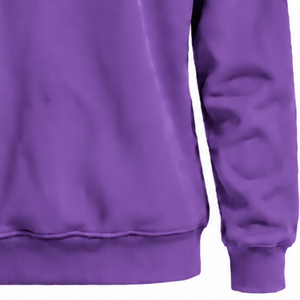 Sudadera de cuello alto para mujer, color violeta, manga larga, holgada, de forro polar, informal, para invierno, estilo urbano - Product Image 6