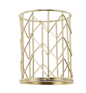 Organisateur de papeterie en laiton, support à stylos, pot décoratif pour fournitures de bureau, porte-stylos personnalisé en fil de laiton massif carré - Product Image 2